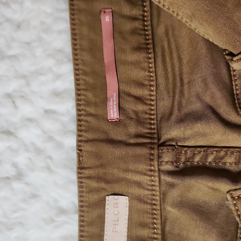 New Anthropologie Pilcro The Wanderer  Low Rise Pants Sz 25 Khaki/Sand - Picture 10 of 16